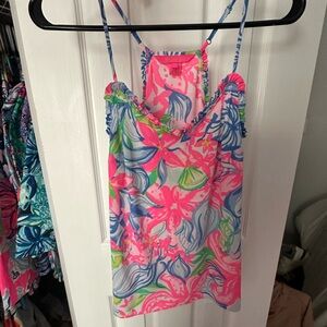 Lilly Pulitzer Bright Floral Pink Blue Green Tank